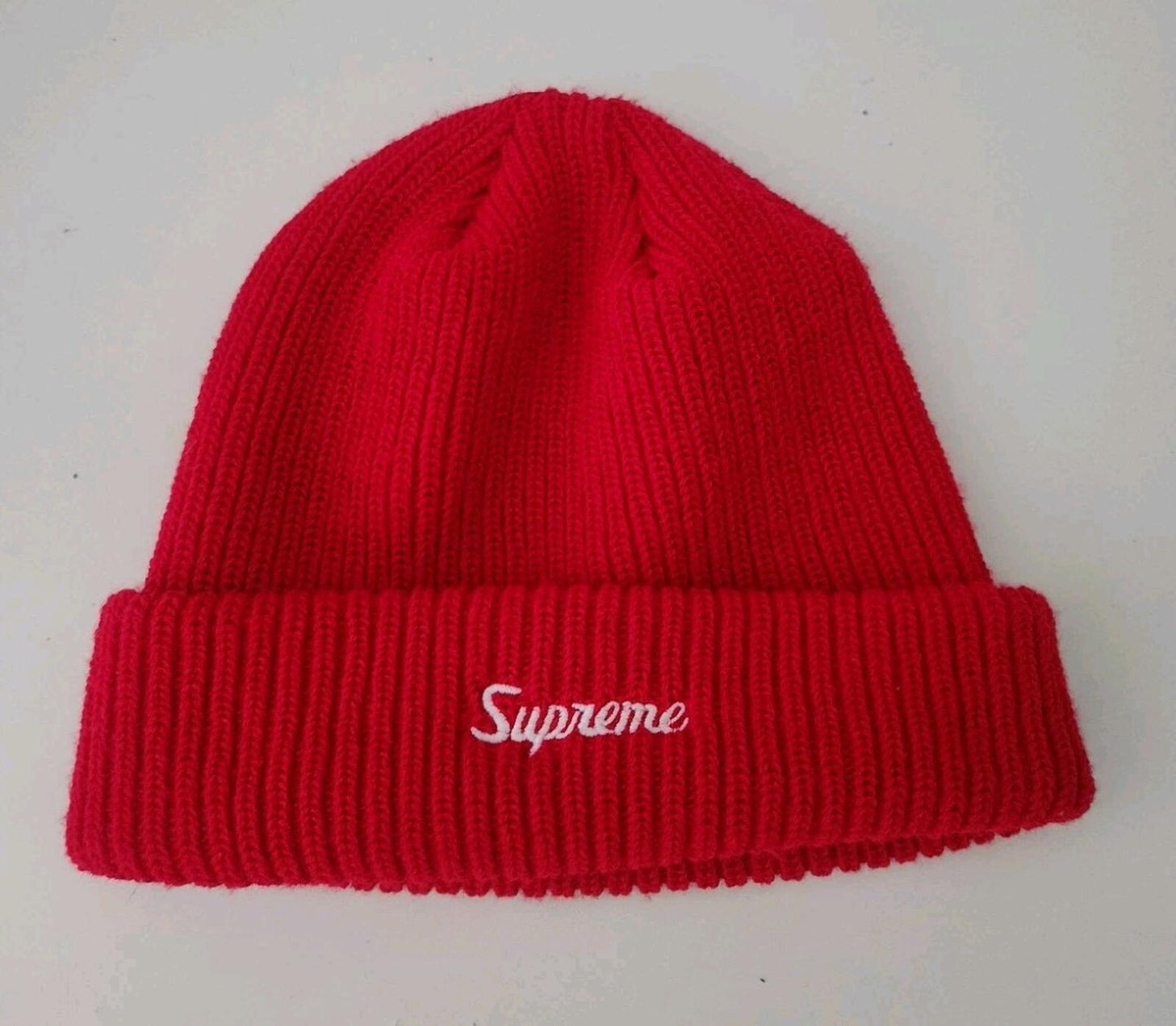 FW18 Supreme Loose Gauge beanie Red Acrylic Hat Made In Canada