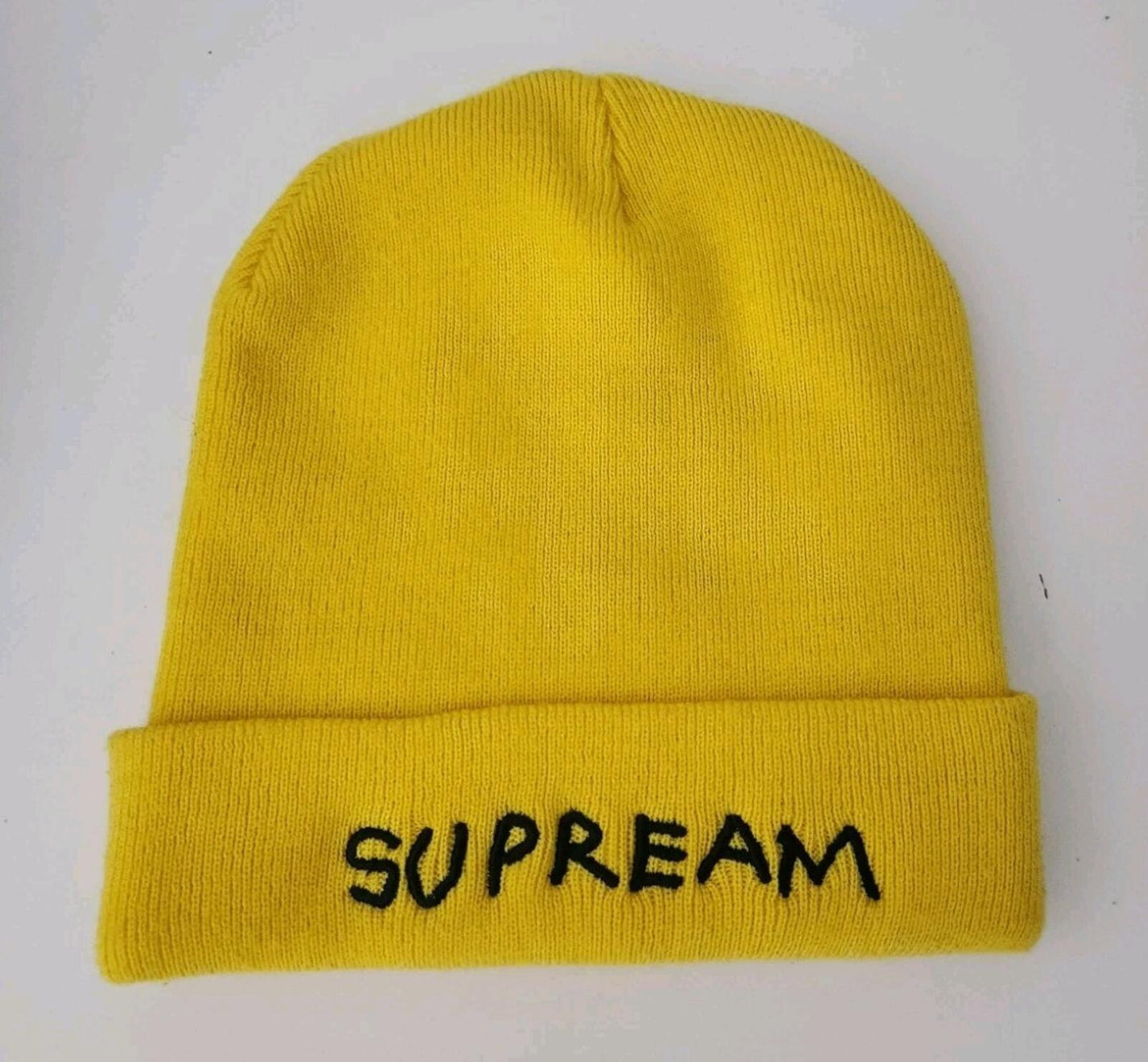 FW13 Supreme Starter Piss Face Beanie Gelb Supreme Mark Gonzales
