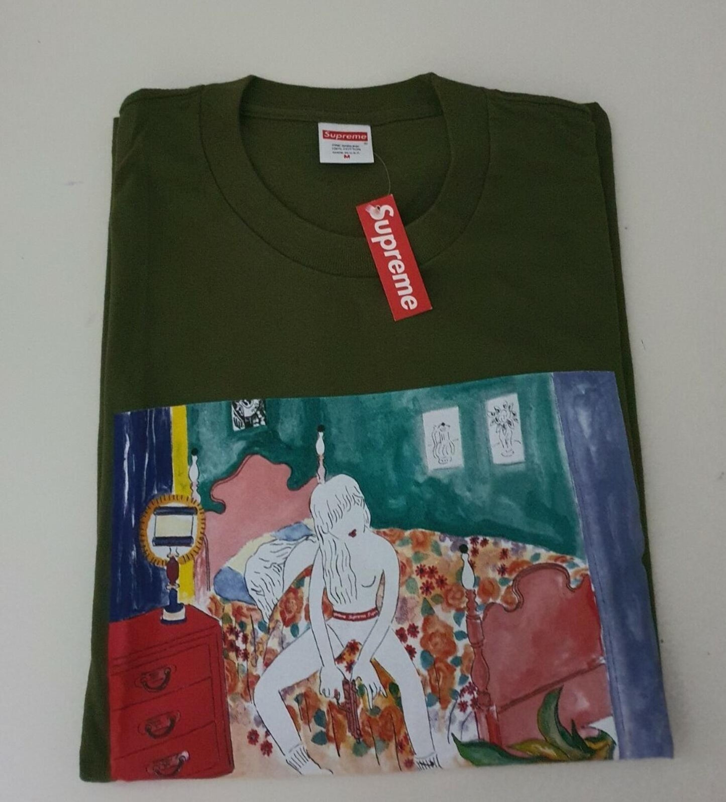FW18 Supreme Bedroom tee Olive size M medium T-shirt New with tag
