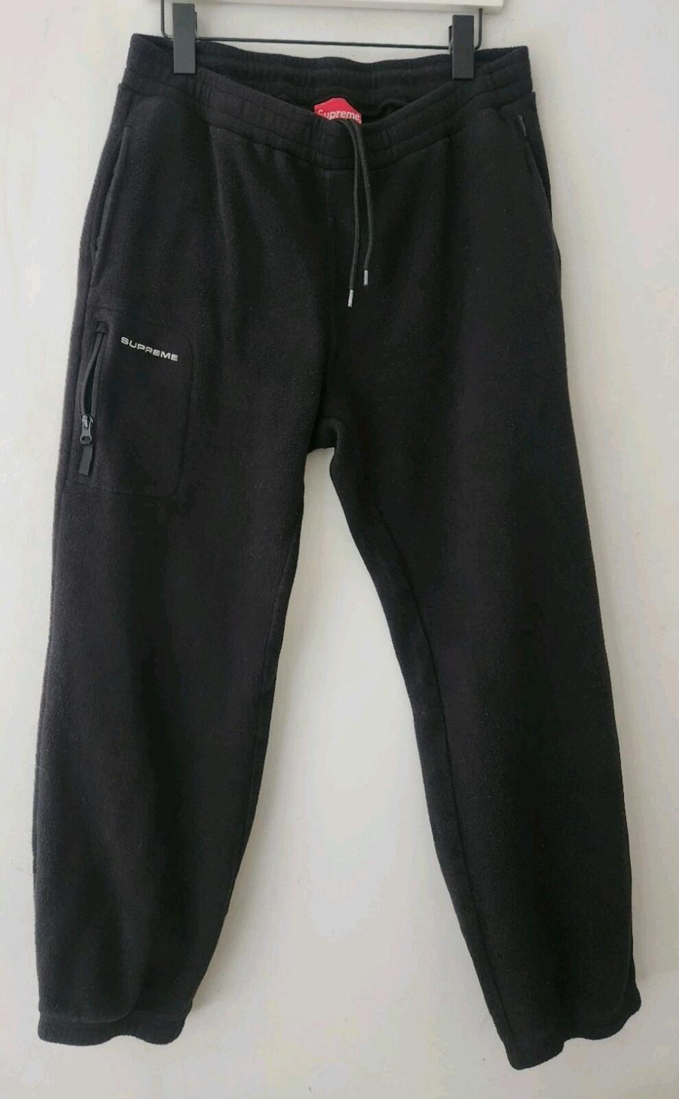 FW19 Supreme Polartec Sweatpant Size M Medium Pants Fleece Black Trousers