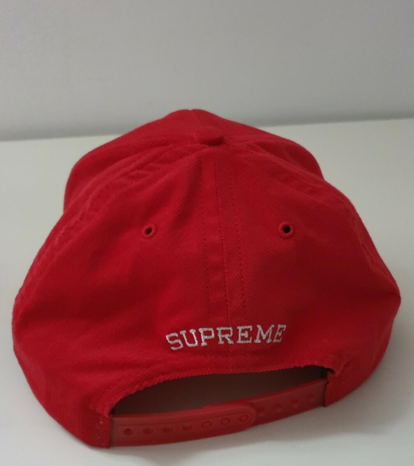 SS17 Supreme x Champion Embroidered Logo red 5-panel hat cap