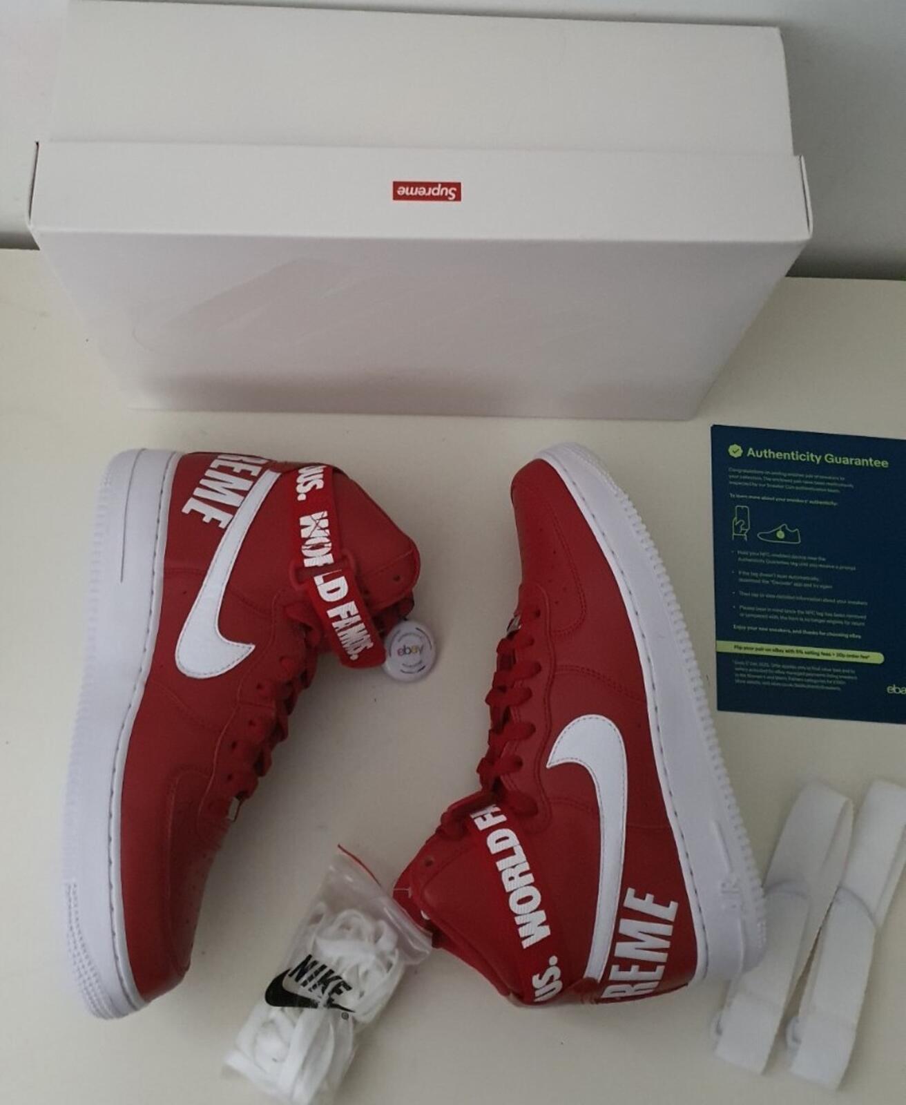 FW14 Supreme Nike Air Force 1 Hi US 9 UK 8 EUR 42.5 trainers red shoes lot Rare