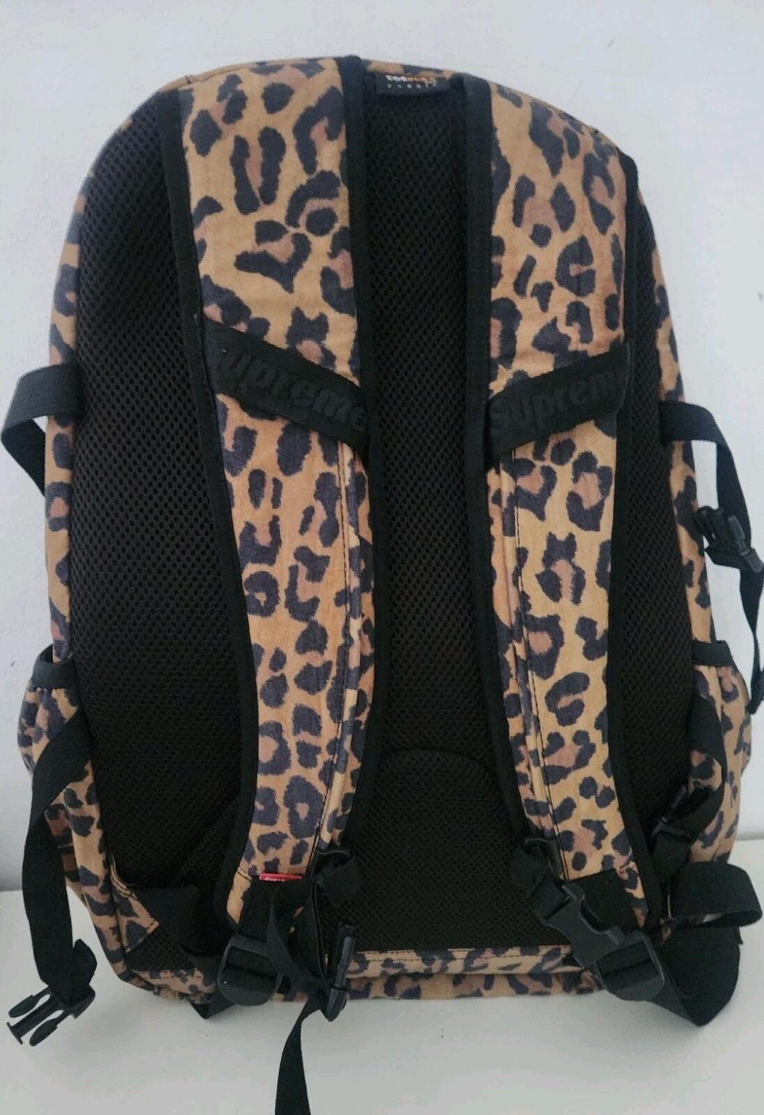 FW20 Supreme Backpack Leopard Bag Water Resistant Nylon Rucksack