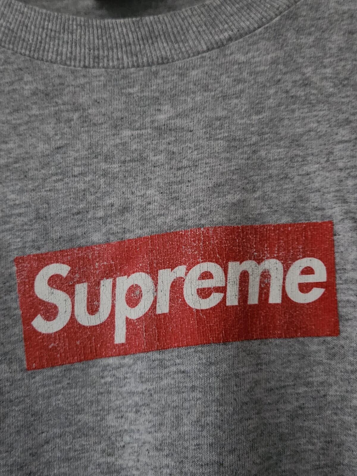 SS03 Supreme Box Logo Tee Red On Grey Size L