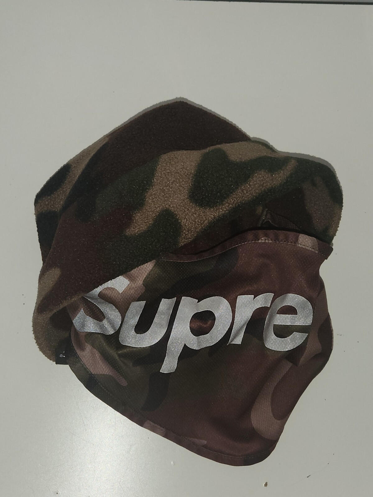 FW22 Supreme x Polartec Facemask Beanie Woodland Camo