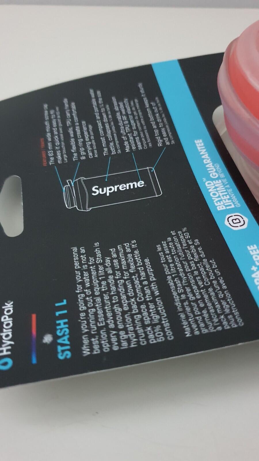 FW20 Supreme HydraPak Stash 1.0L Wasserflasche rot flexibel Neues Accessoire