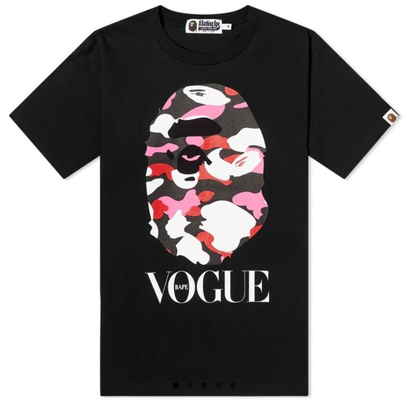 A Bathing Ape x Vogue 2 Ape Head Tee SS22 size L large black t-shirt BAPE New