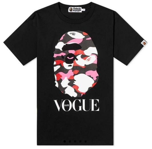 A Bathing Ape x Vogue 2 Ape Head Tee SS22 Größe L Large Schwarz T-Shirt BAPE Neu