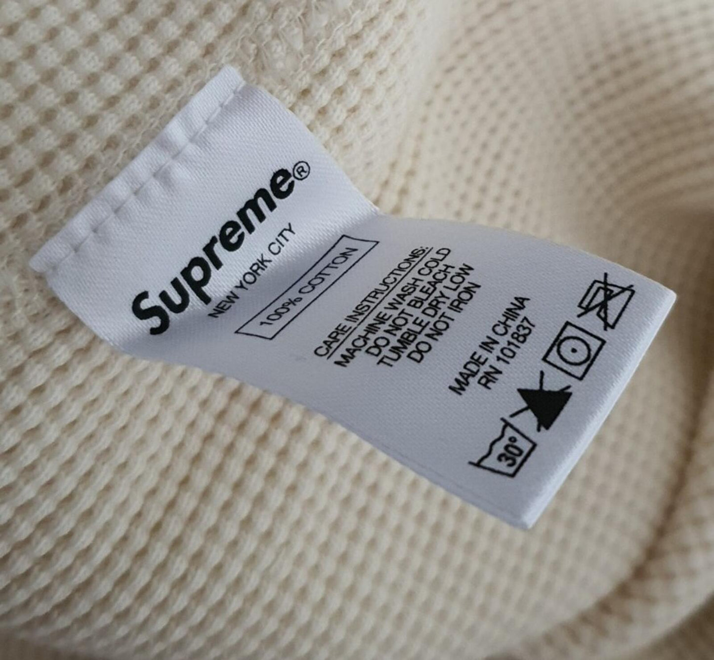 Sudadera térmica con cuello redondo SS19 Supreme x NFL x Raiders x '47 Natural Talla M