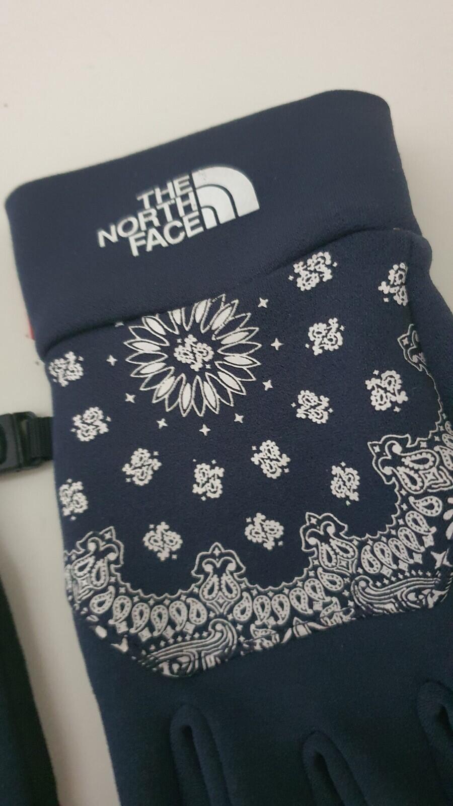 FW14 Supreme x THE NORTH FACE Bandana Gloves navy S small TNF Very Rare Vintage