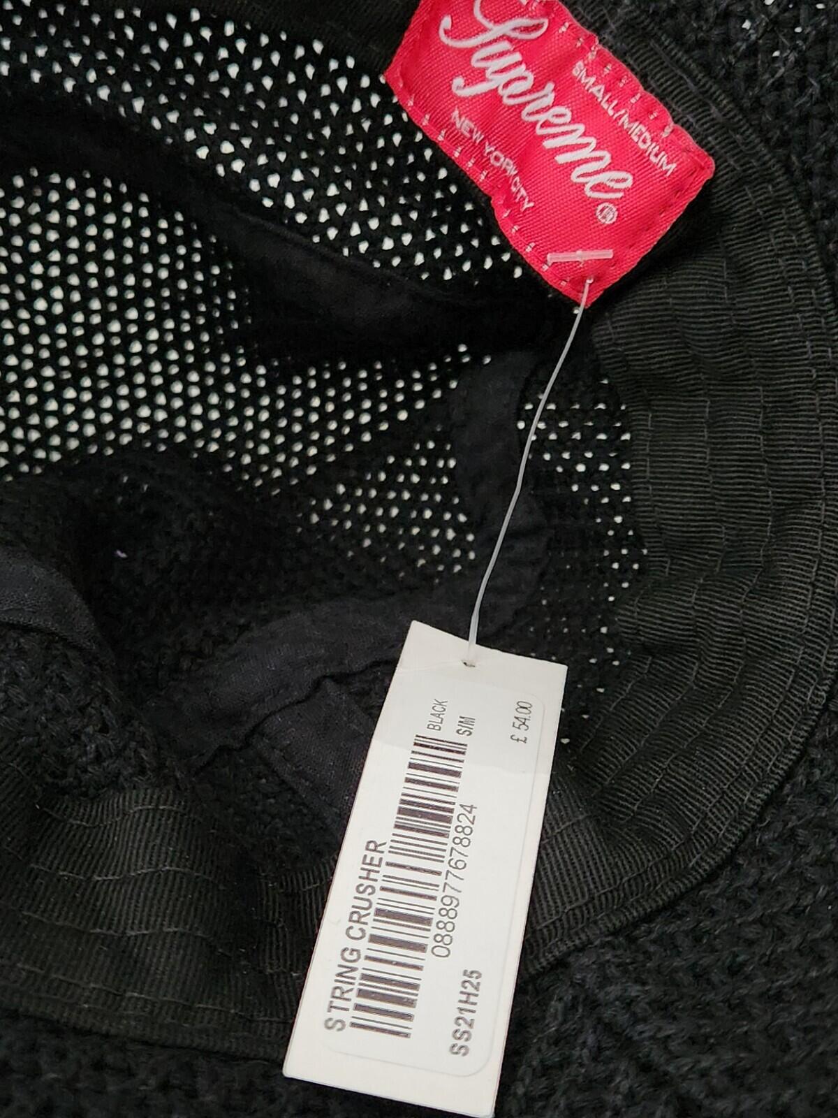SS21 Supreme String crusher size S/M black bucket hat small / medium New Mesh
