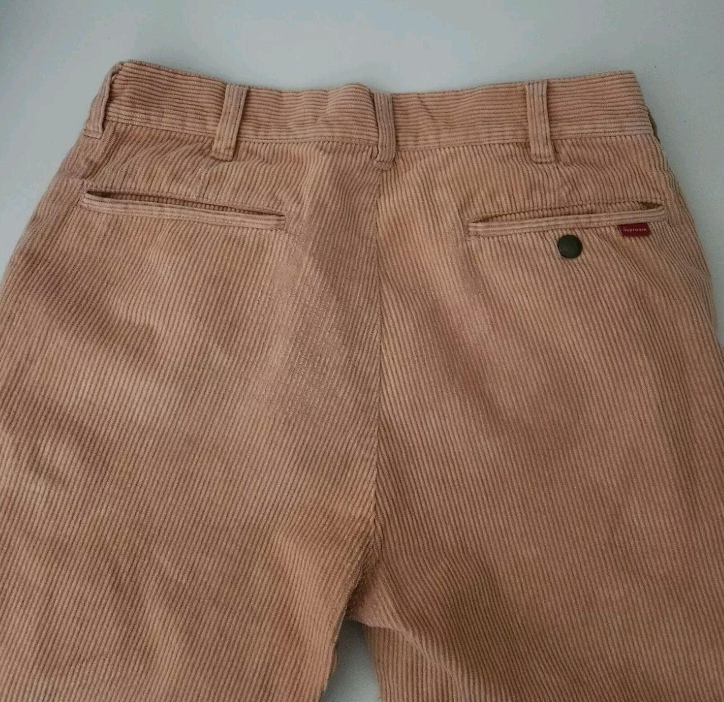 FW17 Supreme Corduroy Work Pant size 30 W30 L30 zip up trousers pants Peach S