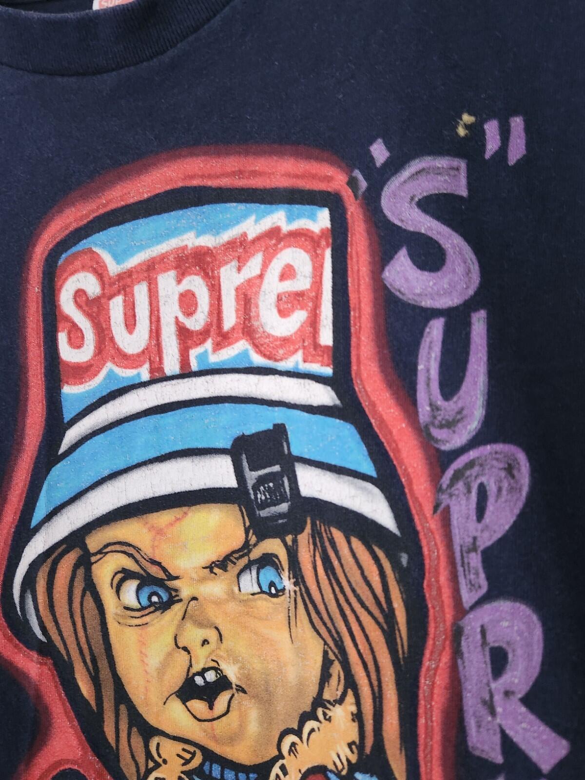 SS14 Supreme x Chucky "40 Deuce" T-Shirt Artwork von King Phade Marineblaues T-Shirt Vintage