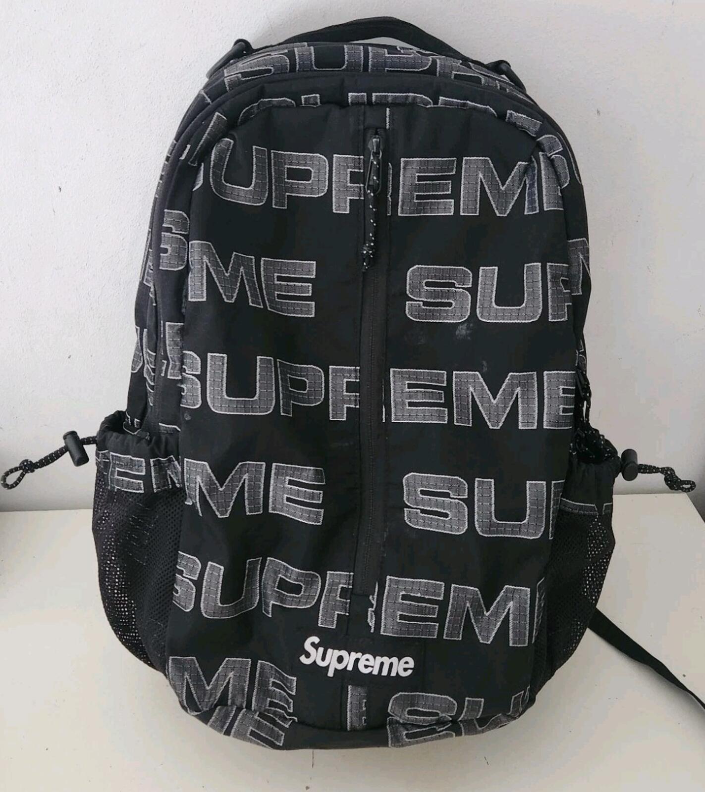 FW21 Supreme backpack Water Resistant  Rucksack Black Bag