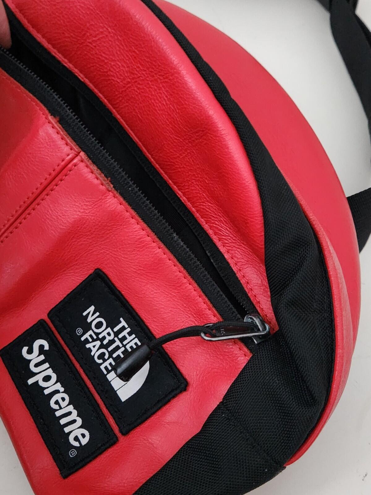FW18 Supreme x The North Face Leather Roo II Lumbar Pack Waist Bag Shoulder Red