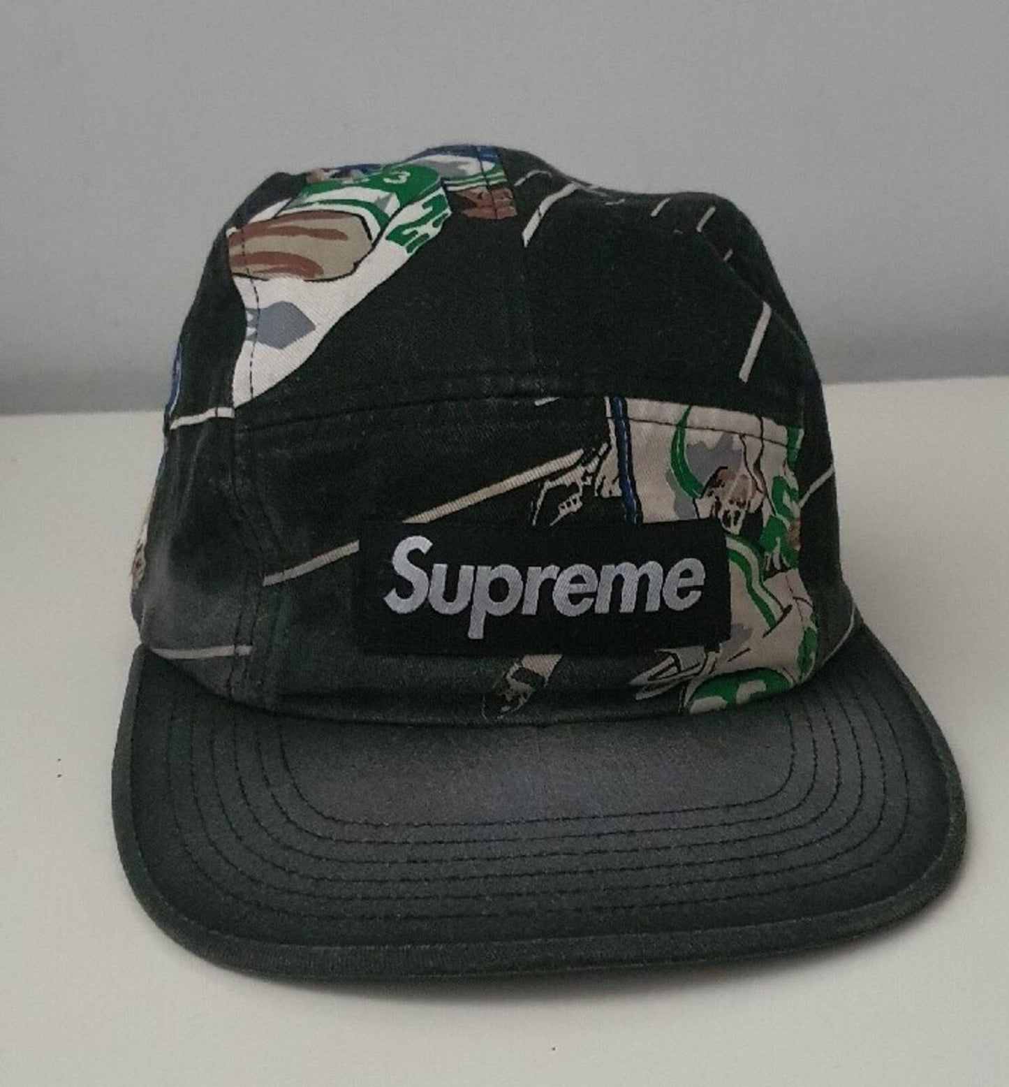 FW13 Supreme Football camp cap black hat box logo Vintage 2013 Very Rare