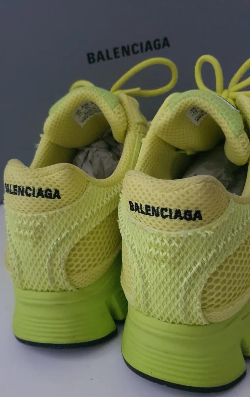 £525 BALENCIAGA Phantom Sneaker Lime And Black UK 10 US 11 EUR 44 trainers Mesh