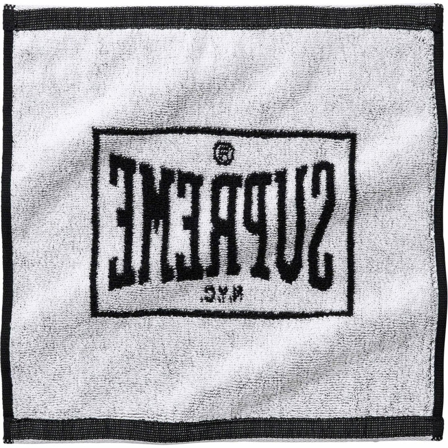 FW23 Supreme Square Mini Towels (set of 2) Red Black Jacquard Woven Logo Japan