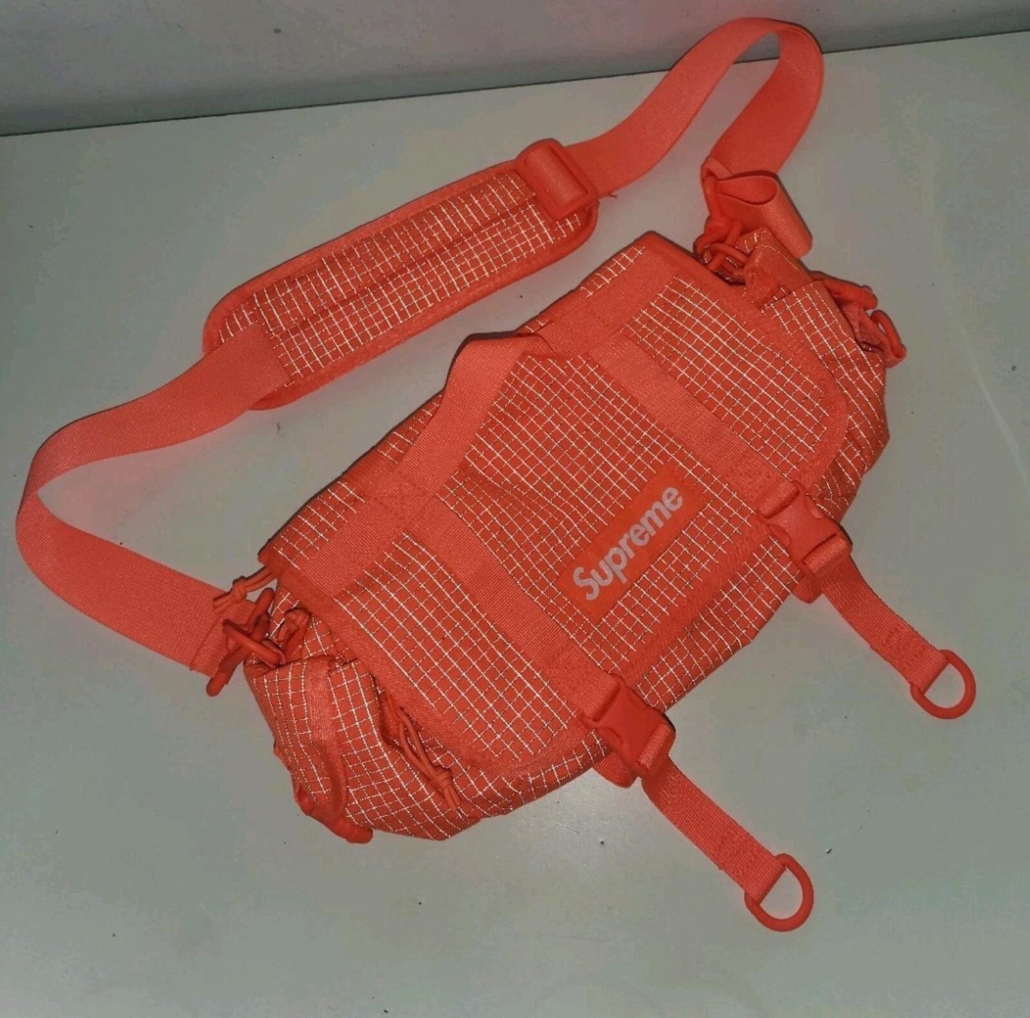 SS24 Supreme Mini Duffle Bag Water resistant 3M Reflective Orange Shoulder 5.5L