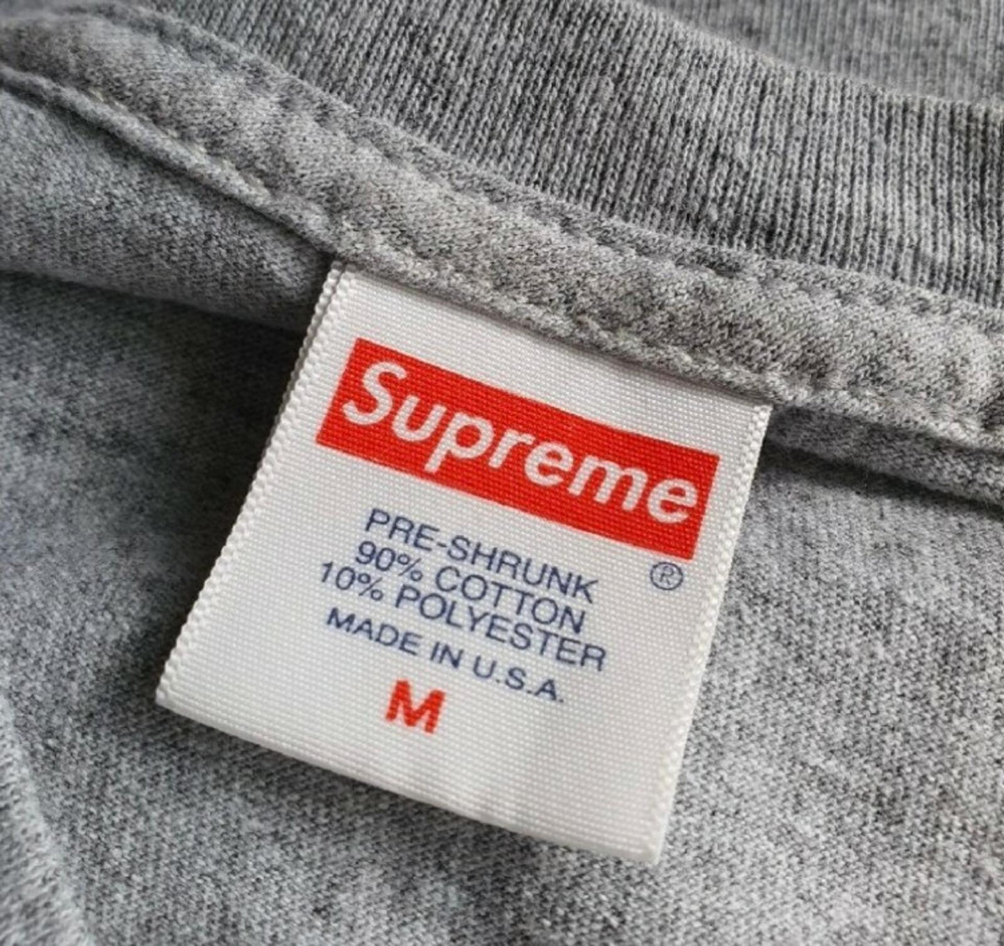 FW18 Supreme Faces tee M medium heather grey T-shirt