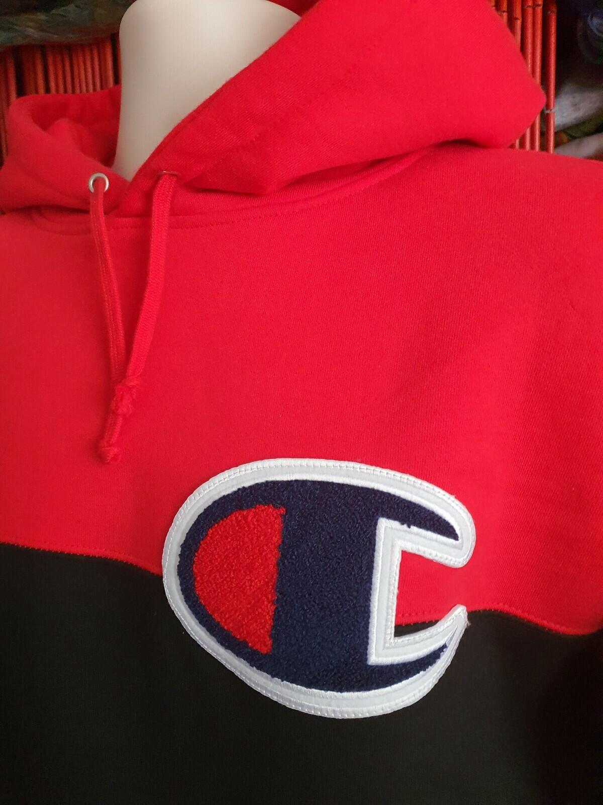SS14 Supreme x Champion Hooded Sweatshirt Red Size L