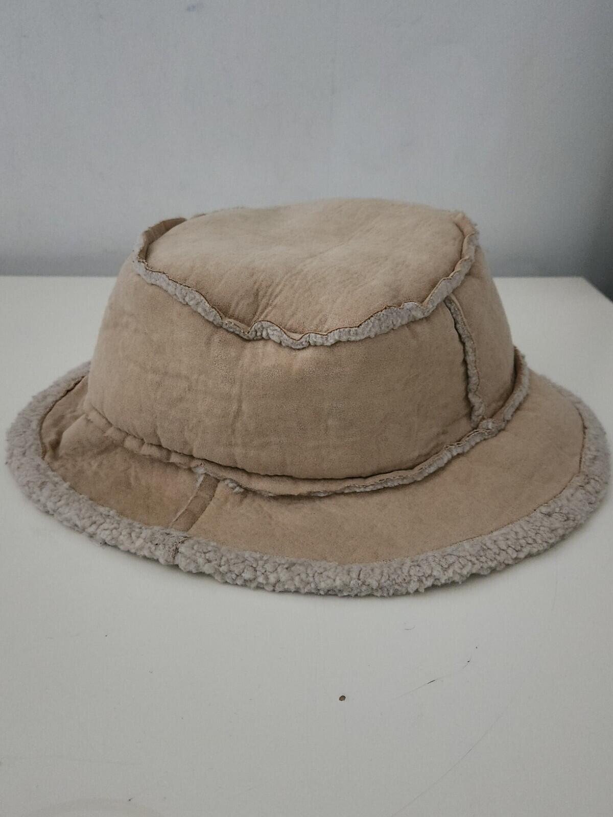 FW15 Supreme Faux Shearling Crusher Tan Stone winter hat Rare Size M / L