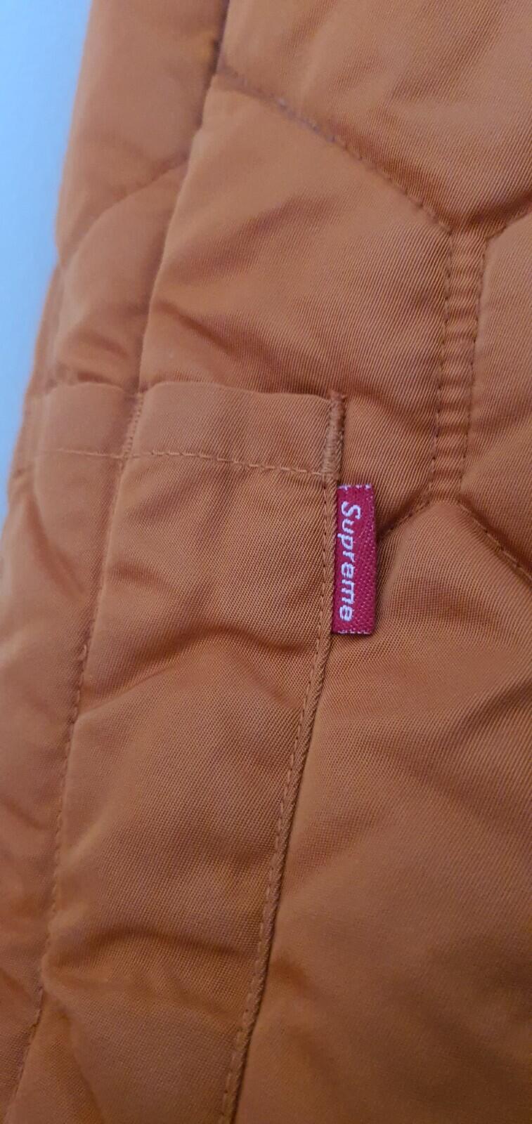 FW15 Supreme Quilted Flight Satin Parka Orange Jacke M Medium Mantel Selten