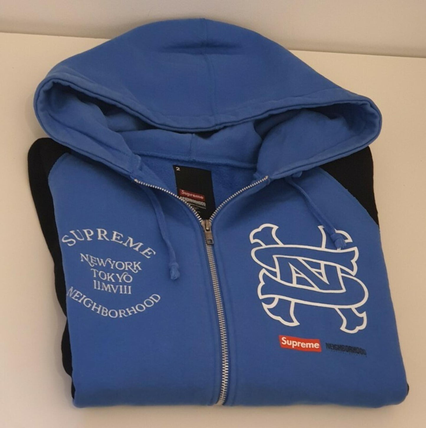 SS09 Supreme Neighborhood Zip Up Hooded Sweatshirt Blue Size XL 4