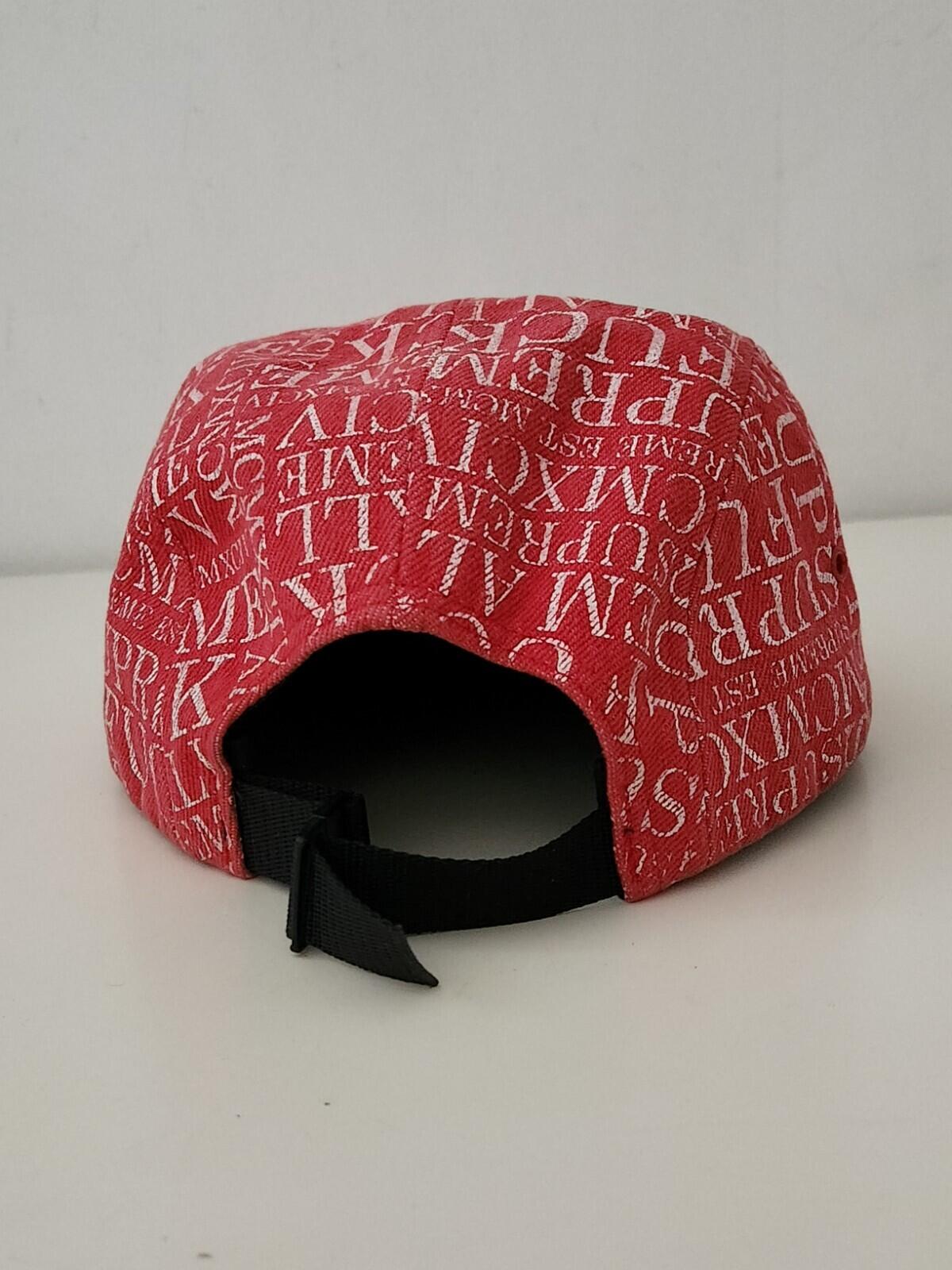 FW15 Supreme F UCK EM' ALL denim camp cap Red hat box logo