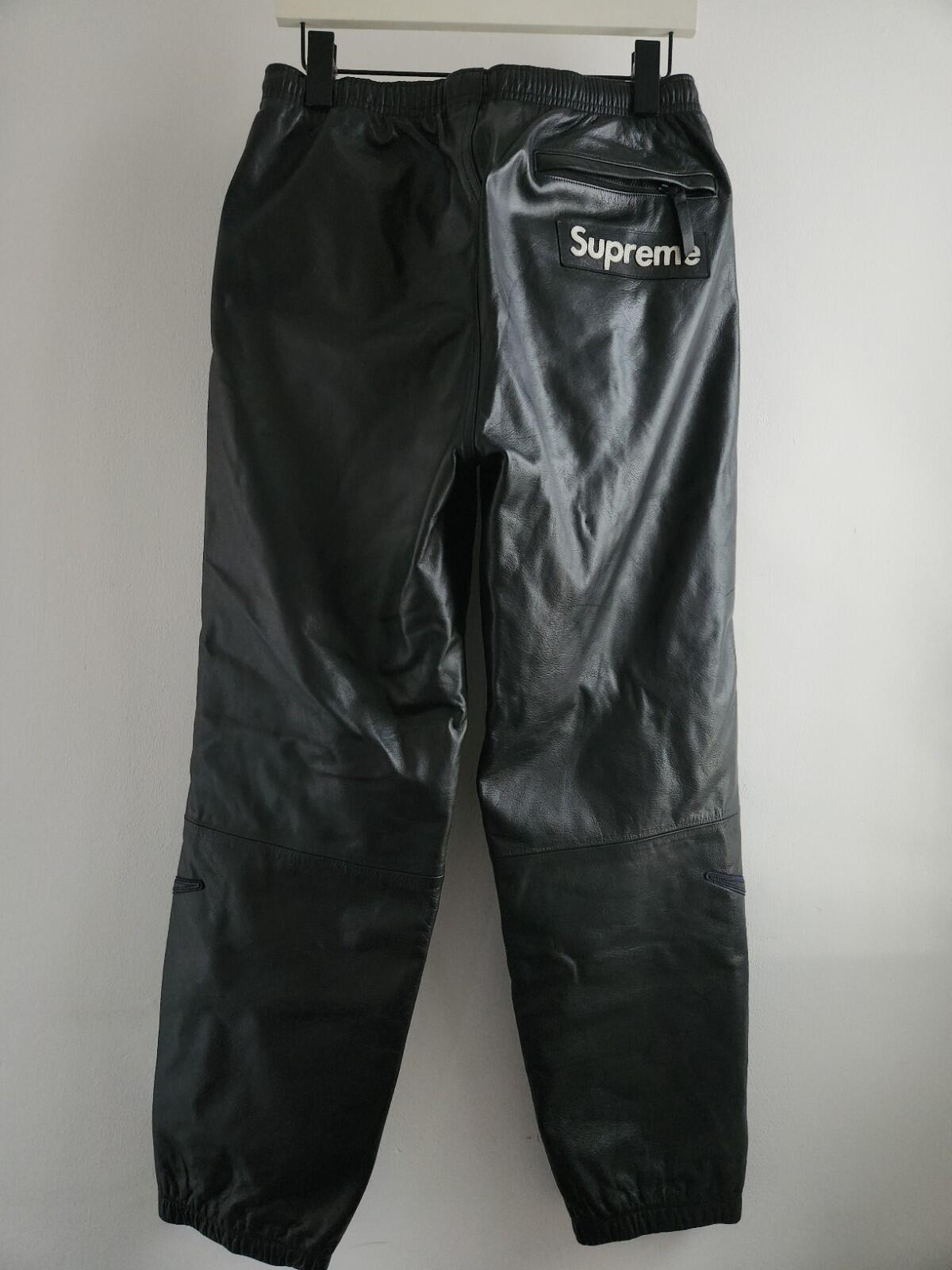 FW19 Supreme x Nike Leather Warm Up Pant RRP $498 Black S Small W30 L30 Trousers