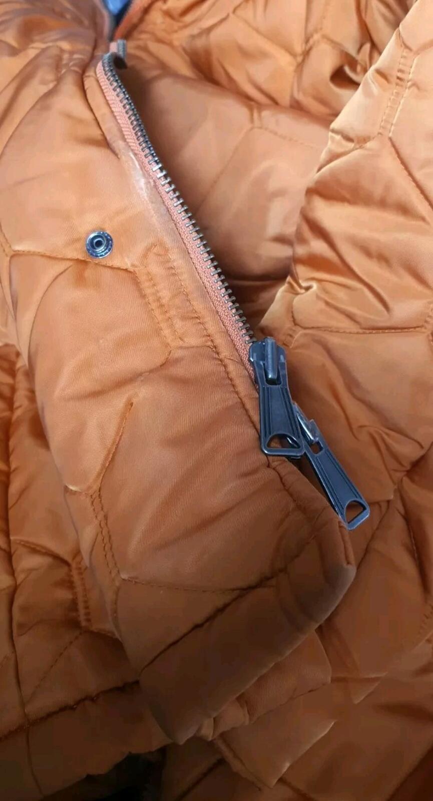 FW15 Supreme Quilted Flight Satin Parka Orange Jacke M Medium Mantel Selten