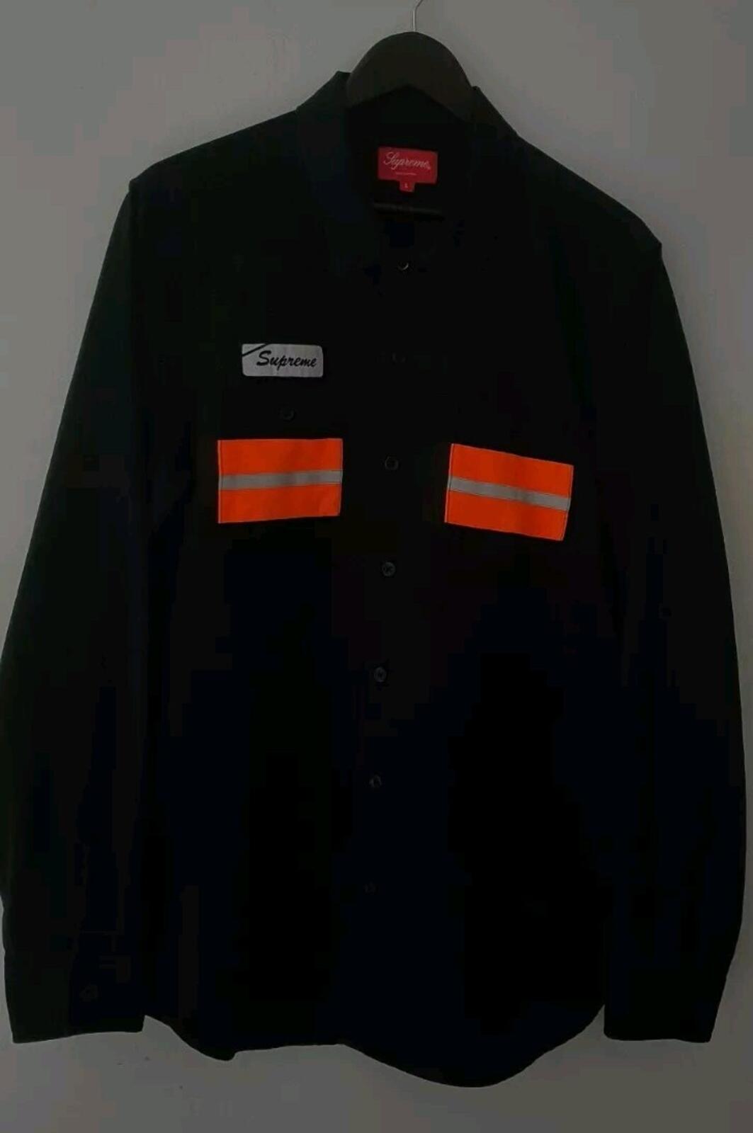 FW14 Supreme Hi-Vis Work Shirt Black Size L