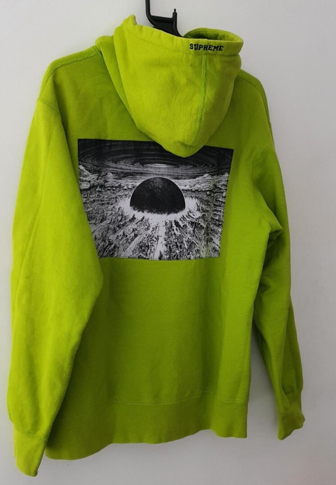 FW17 Supreme x Akira Patches hooded sweatshirt size L large lime hoodie Anime