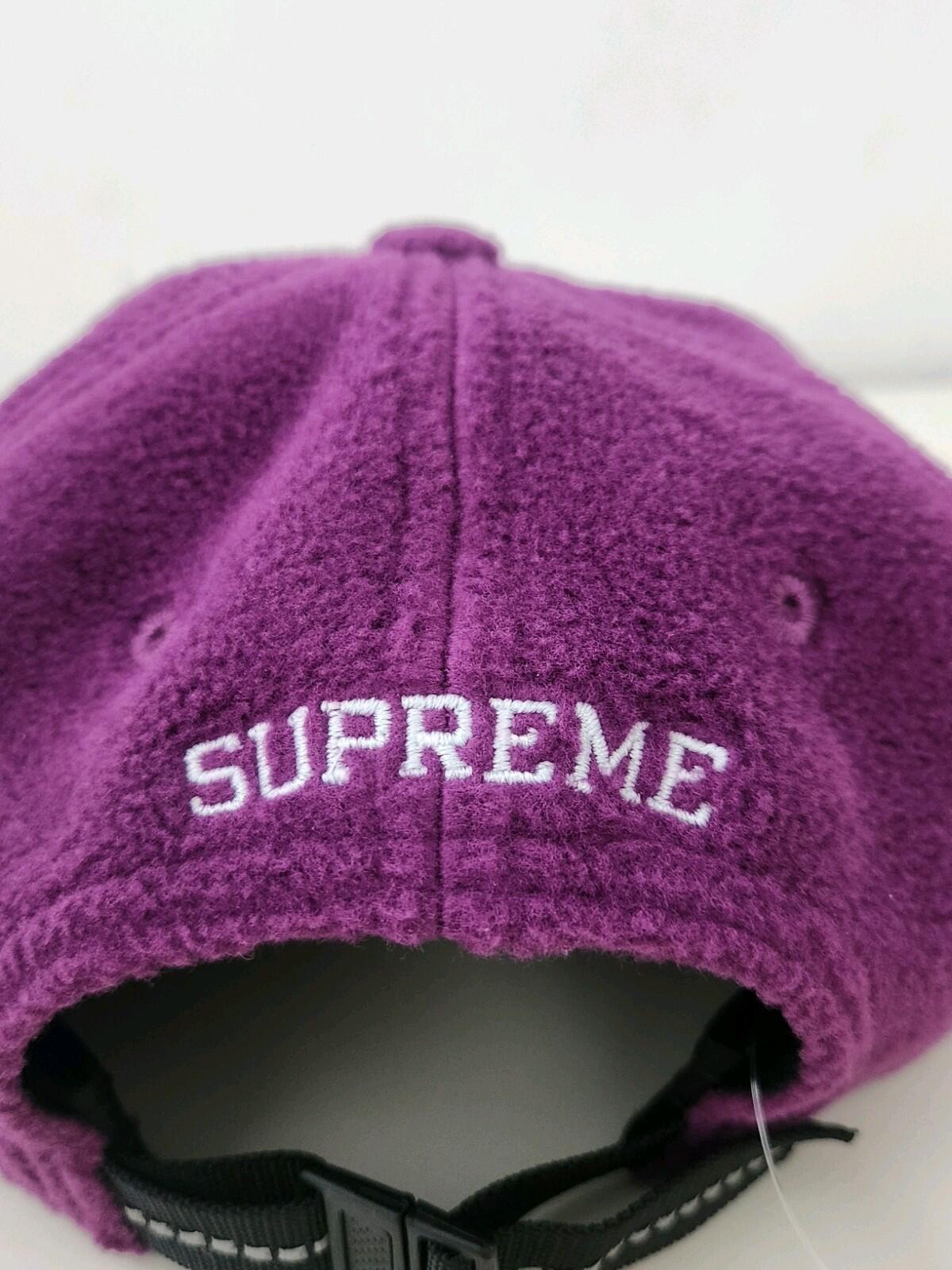 FW18 Supreme x Polartec S logo 6-panel purple hat cap fleece new
