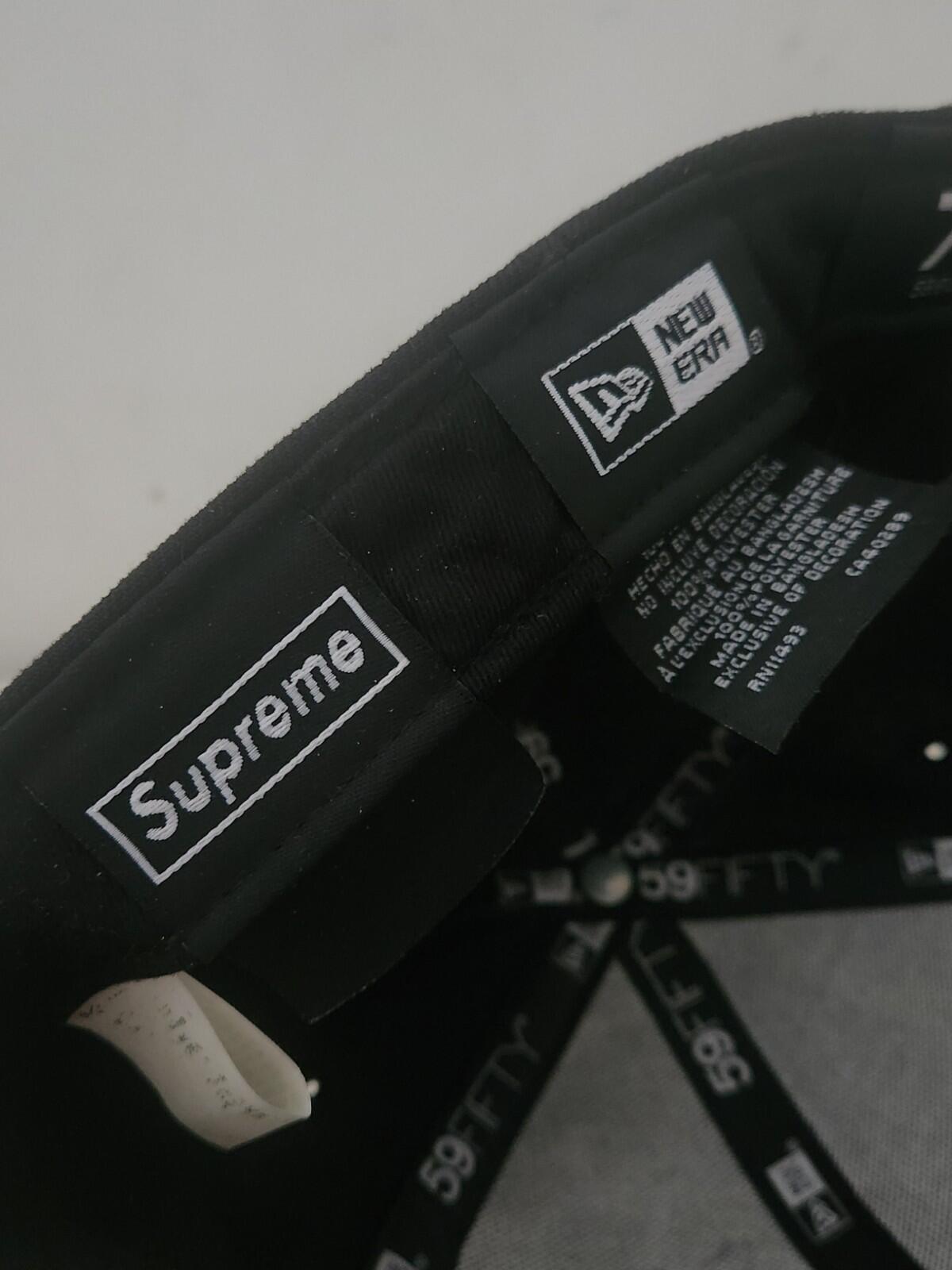 FW21 Supreme Eyes New Era Hat 7 1/2 Black Cap Embroidered Artwork By AOI