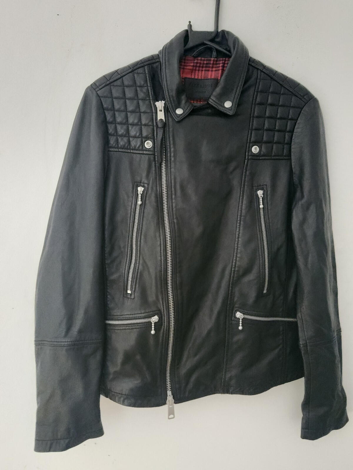ALL SAINTS Rango biker jacket size £375 medium lamb leather