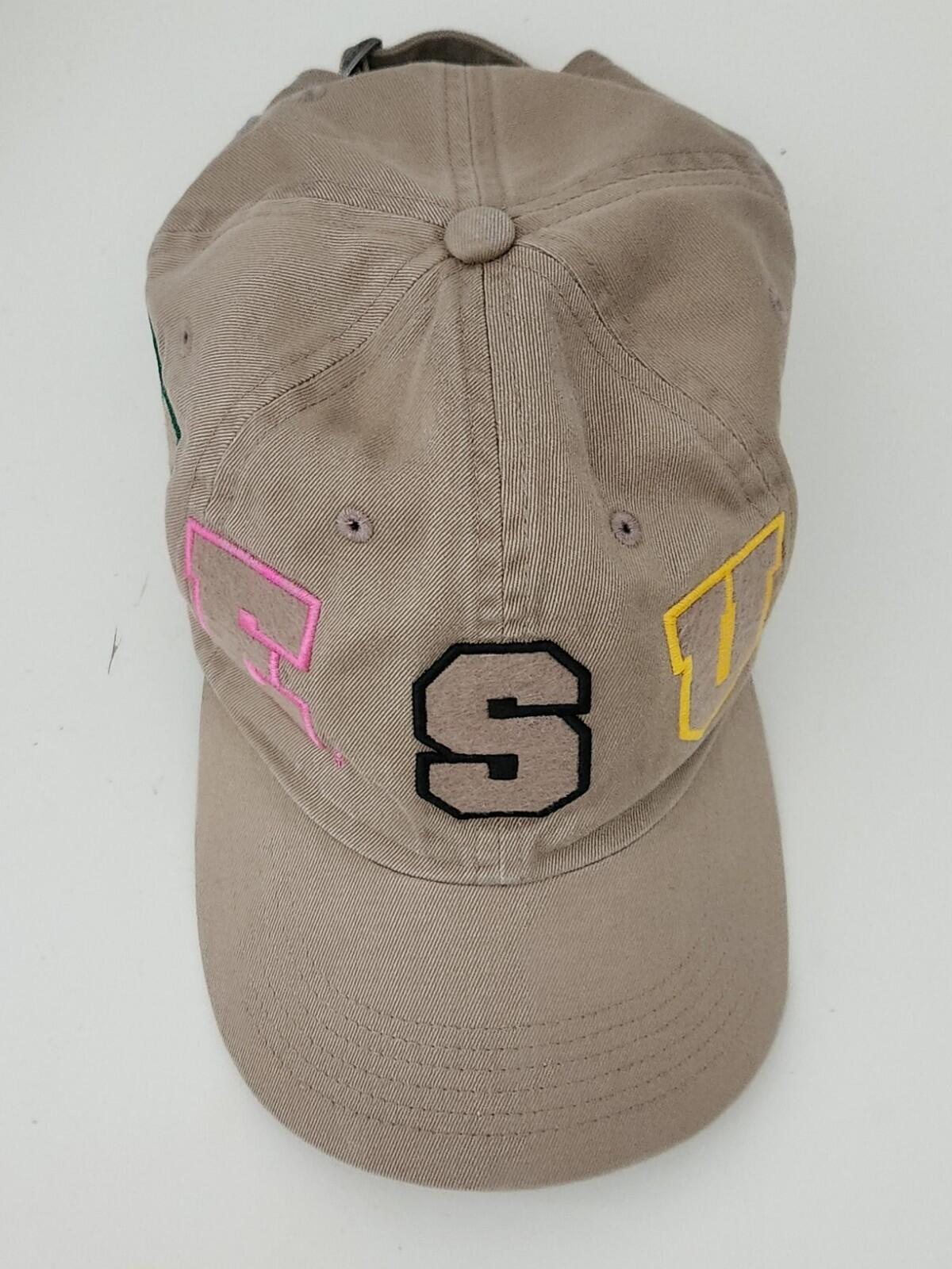 SS21 Supreme Spellout 6-panel Tan twill hat felt logo cap