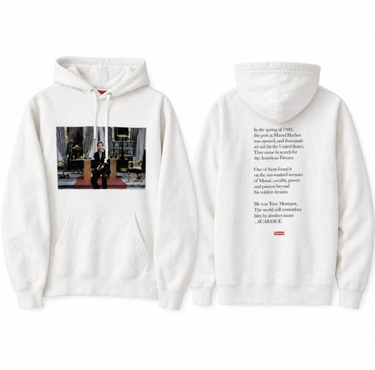 FW17 Supreme x Scarface Friend Sudadera con capucha Blanco Talla L