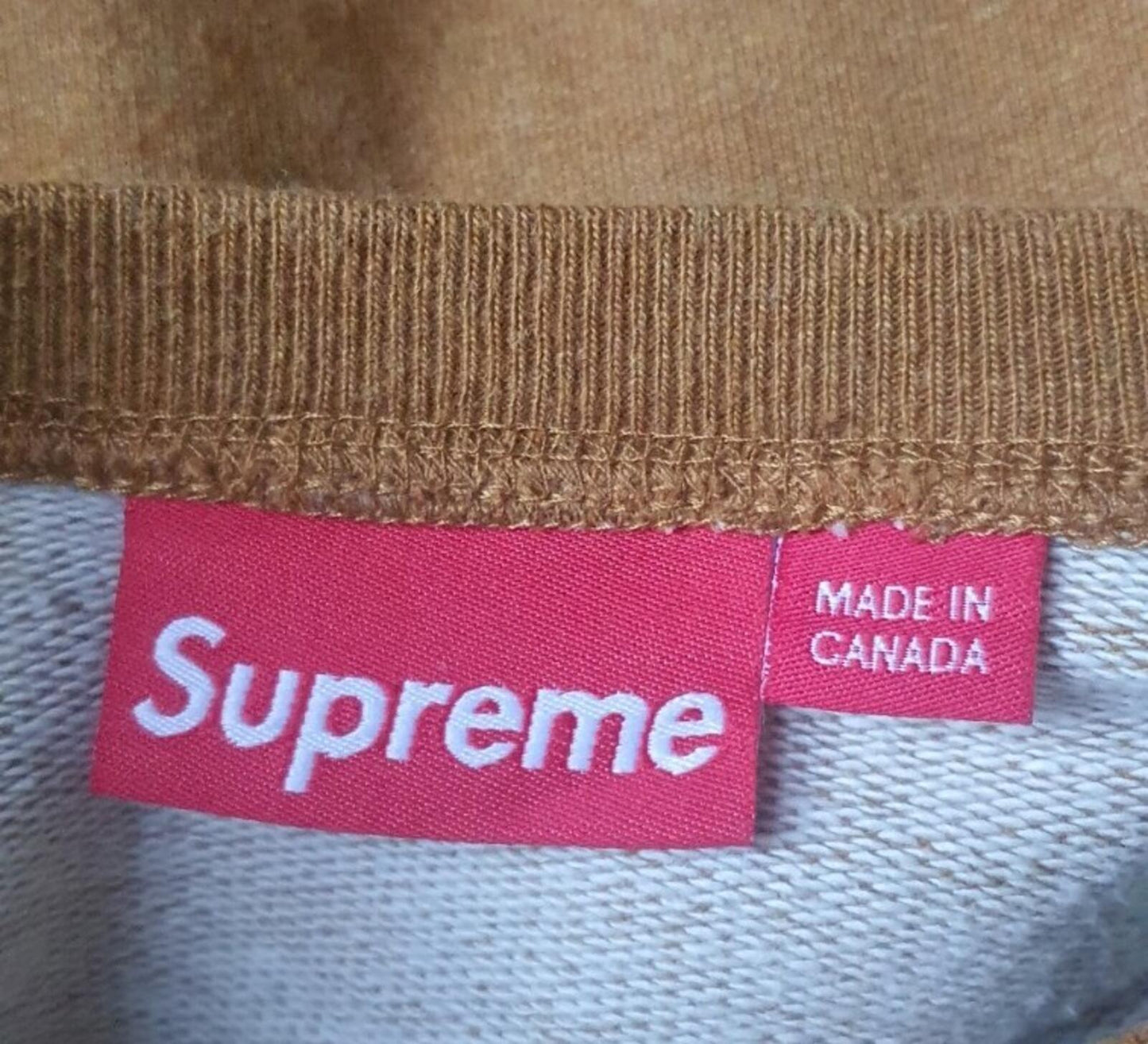 Supreme Vintage Crewneck Mustard Brown Sweatshirt size M medium Jumper Cotton