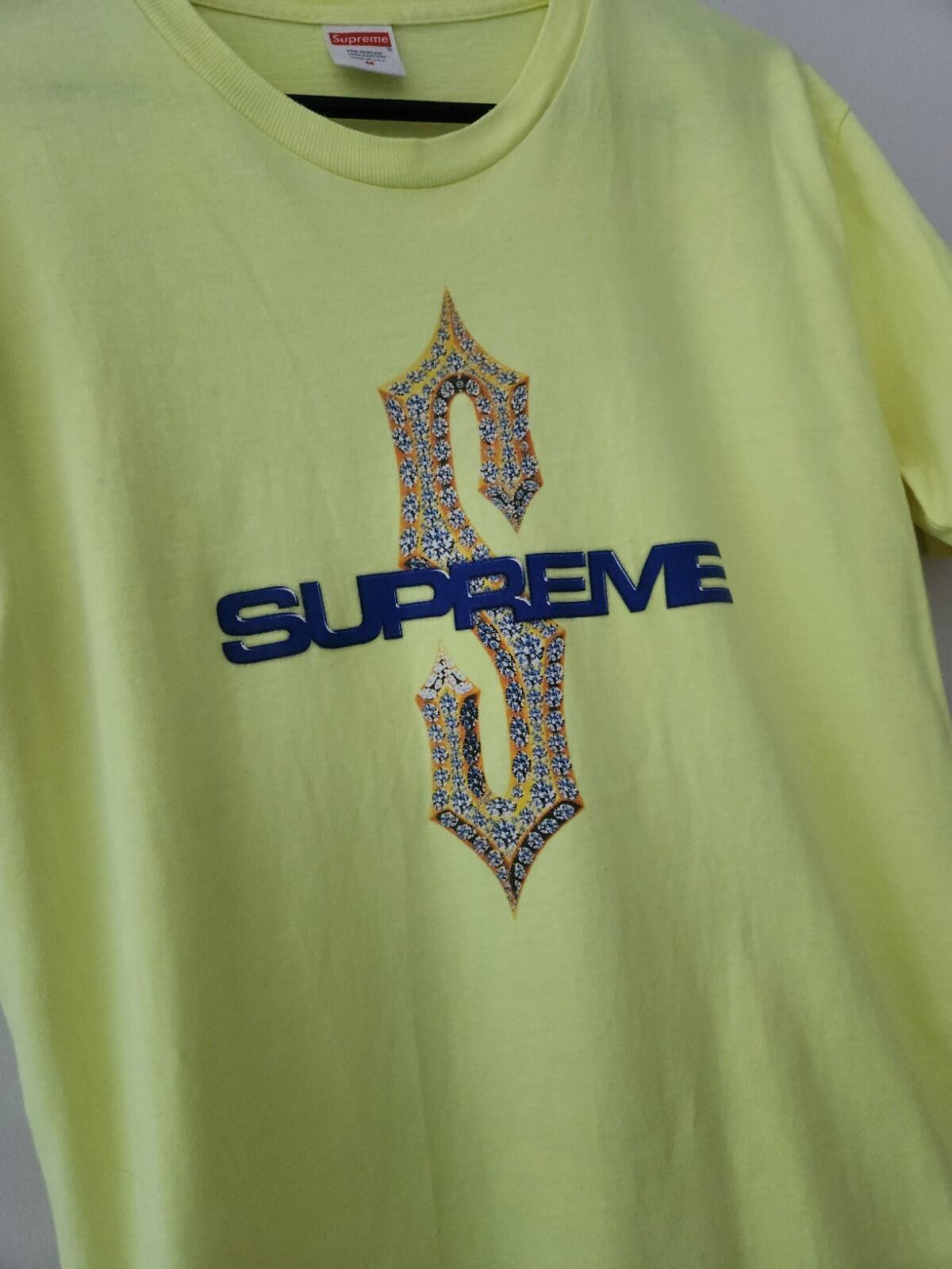 SS18 Supreme Diamonds Tee Size M Medium T-shirt Bright Yellow