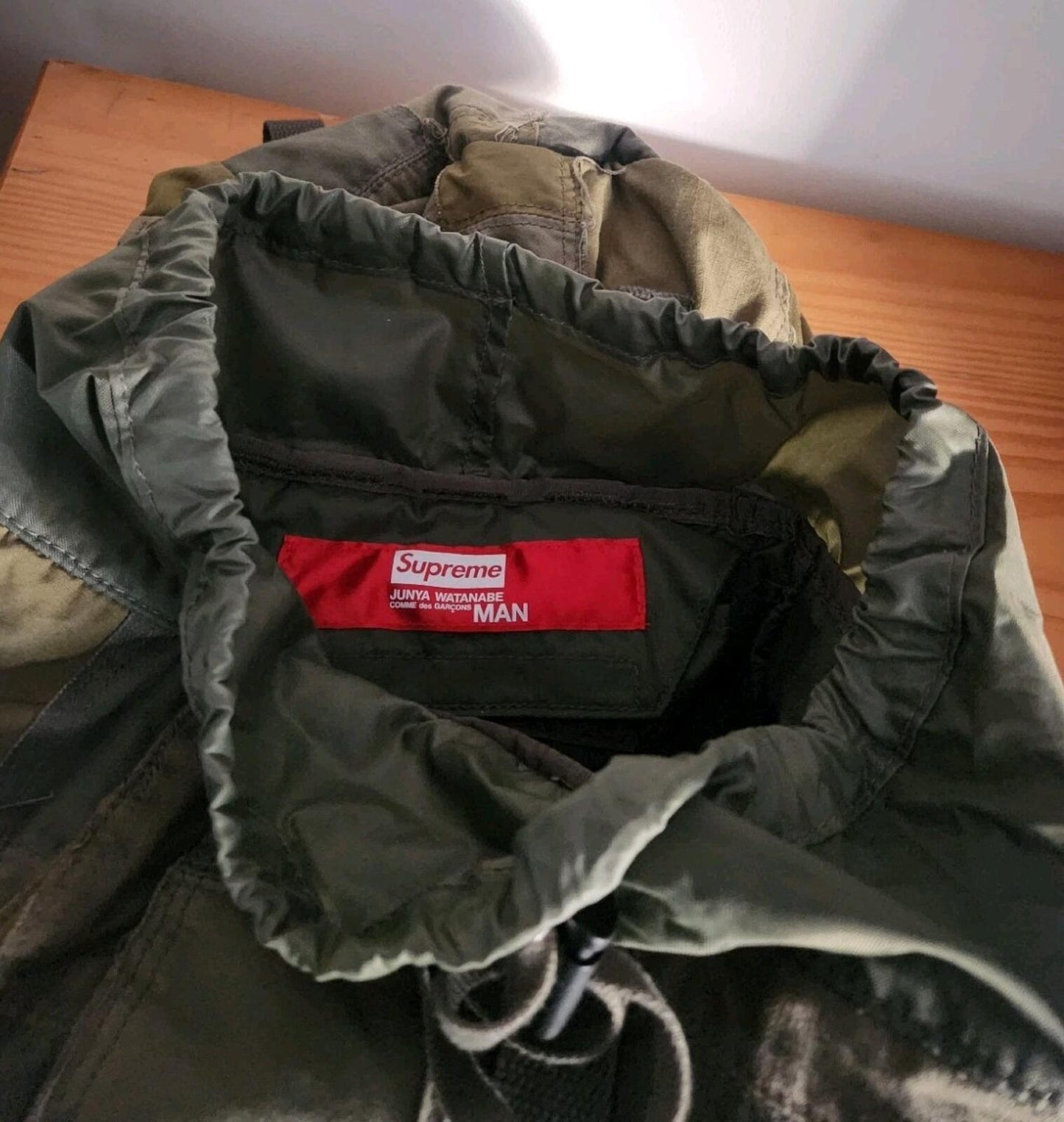Mochila Supreme x JUNYA WATANABE CDG MAN Patchwork Oliva Otoño/Invierno 2021