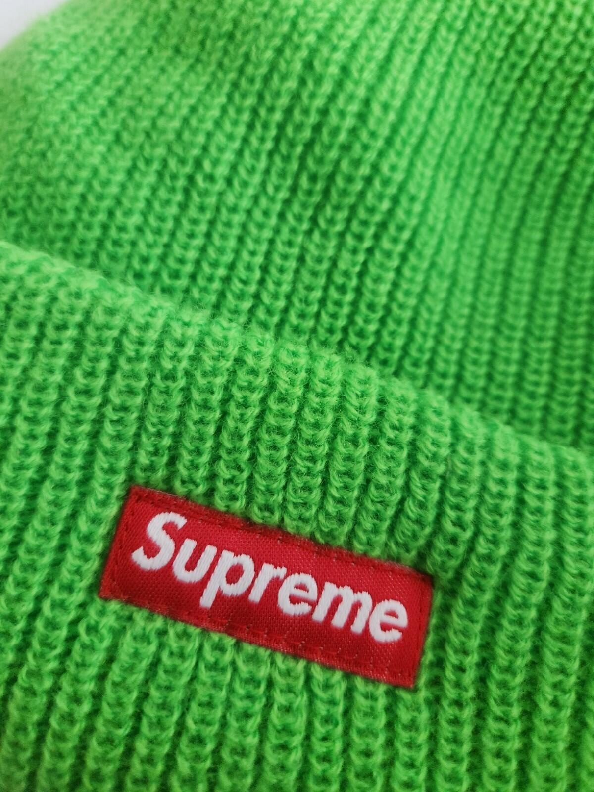 FW18 Supreme GORE-TEX Beanie Limette Wasserdichte Mütze Kleines Box Logo