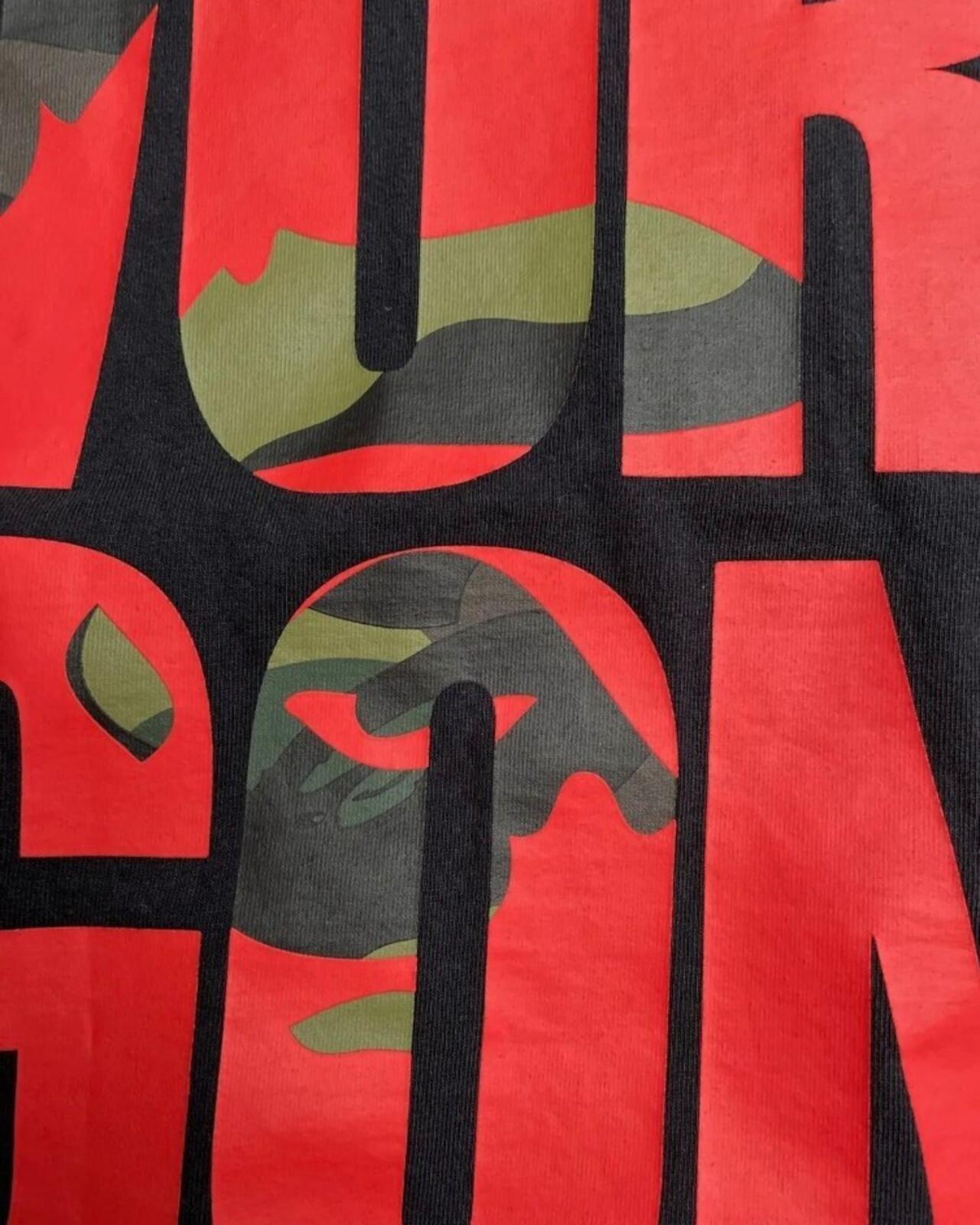 A Bathing Ape World Gone Mad Overlap Tee Black Size L BAPE