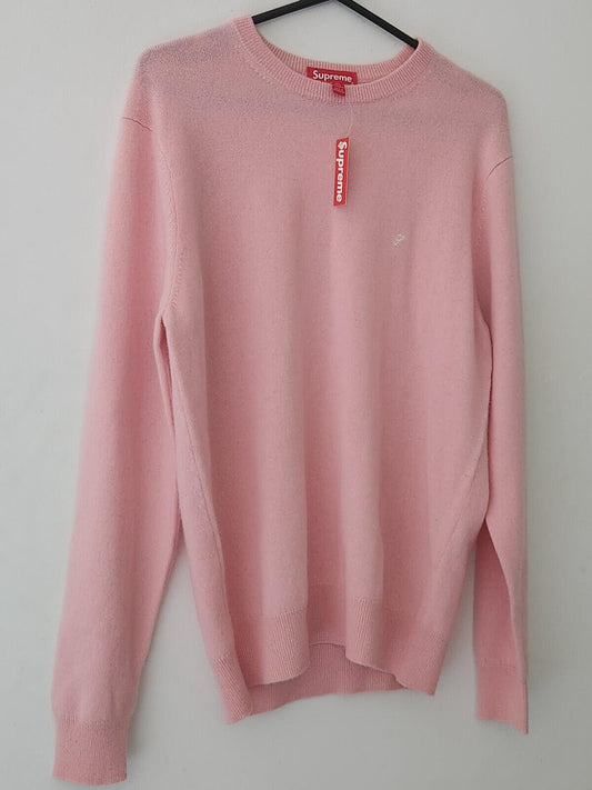 FW15 Supreme Cashmere UVP £228 Rosa Pullover Größe M Medium Neu mit Etikett