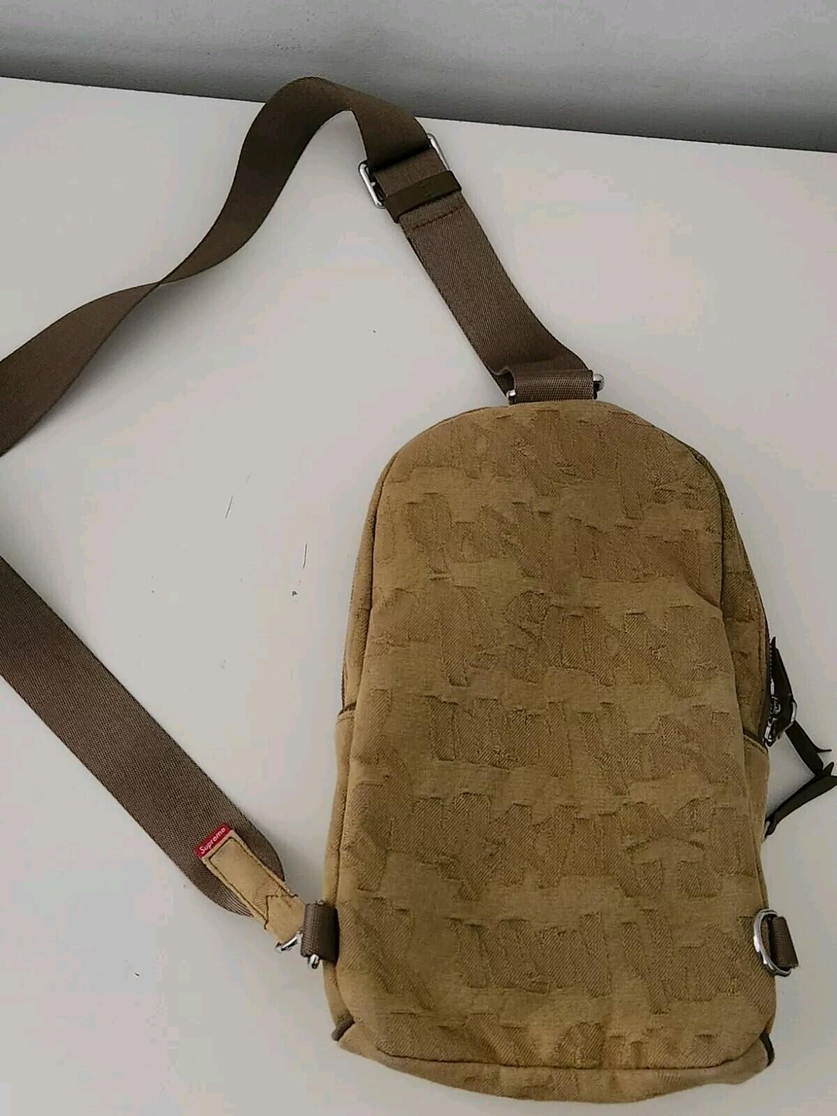 SS22 Supreme Fat Tip Jacquard Denim sling bag Olive 5L