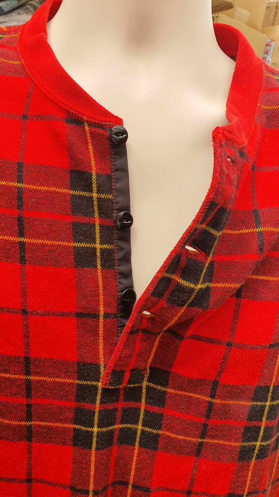 FW14 Supreme Tartan Henley L/S Top Red Plaid Size M
