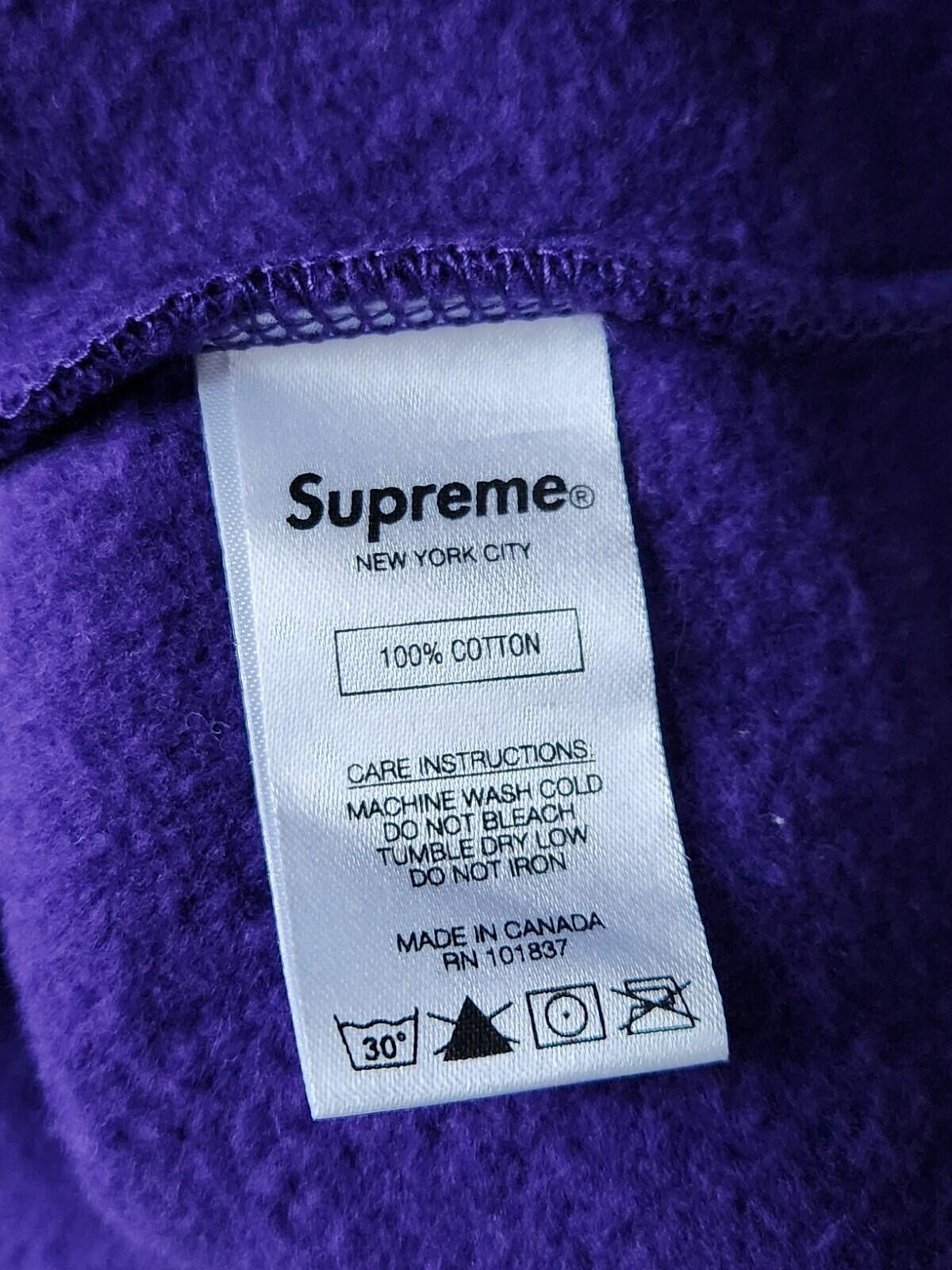 FW19 Supreme Stop Crying Hooded Sweatshirt Purple Size M