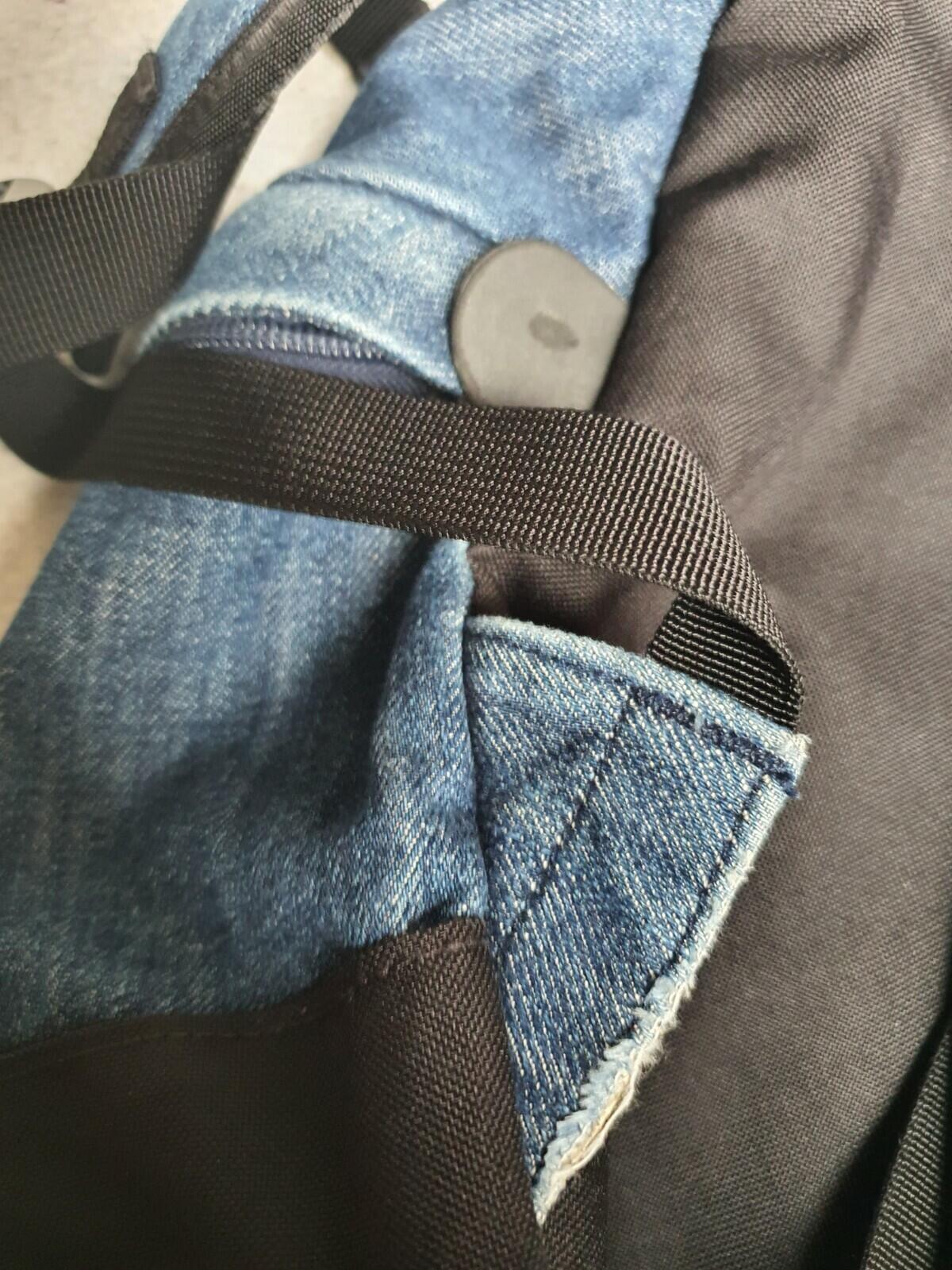 SS15 Supreme x The North Face Denim Day Pack Rucksack Blau