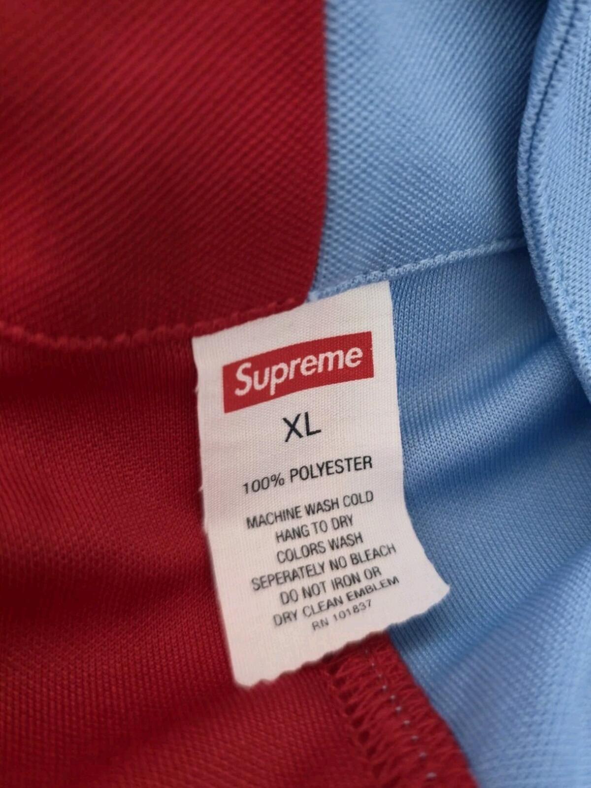 SS21 Supreme Don't Hate Baseball Jersey Size XL Red Blue Top