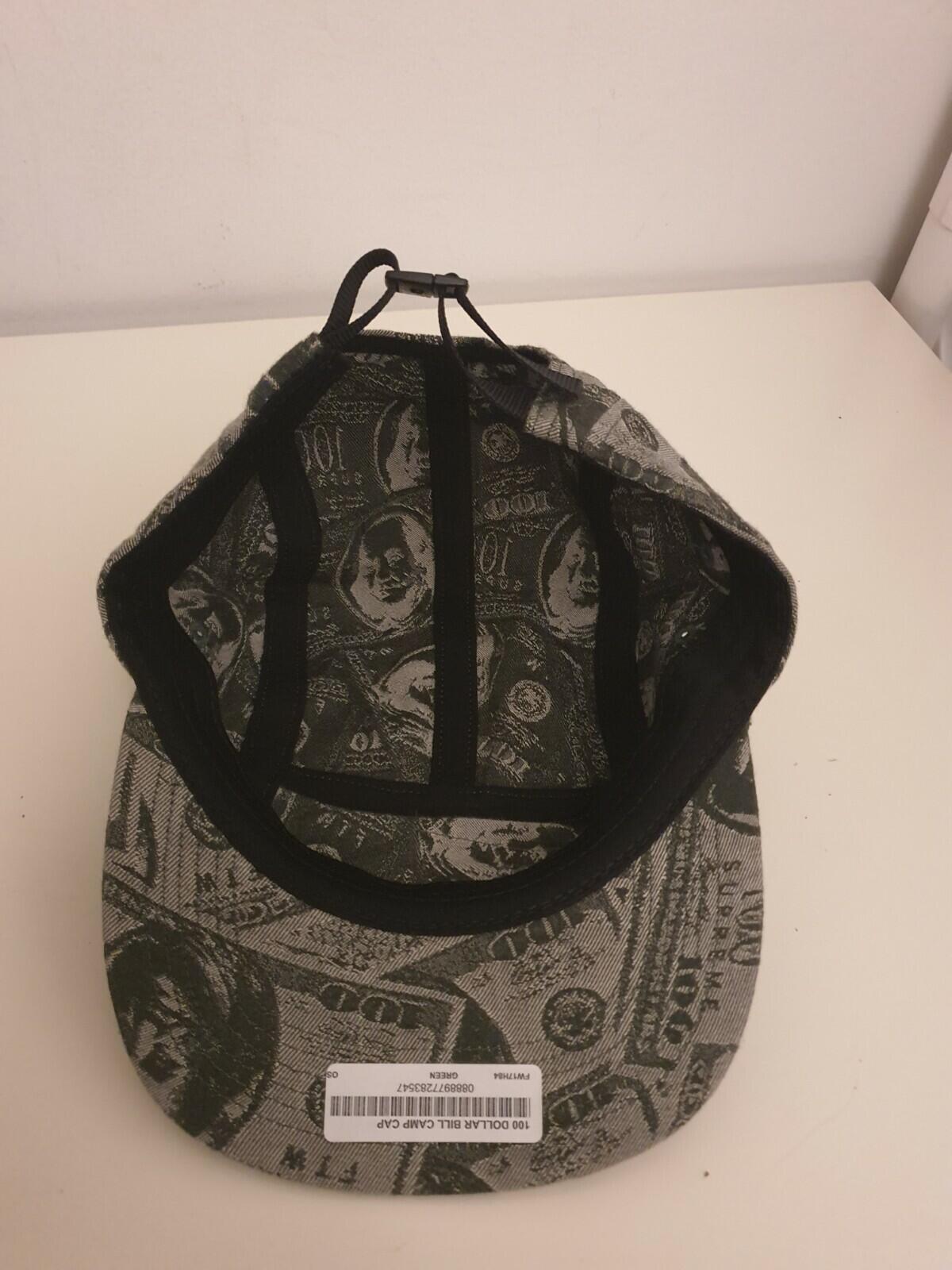 FW17 Supreme 100 Dollar Bill camp cap green hat New
